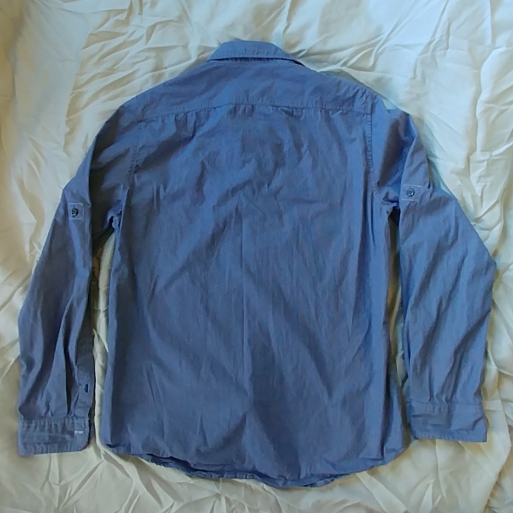 American Eagle Blue Button-Up Collared Shirt - image 4